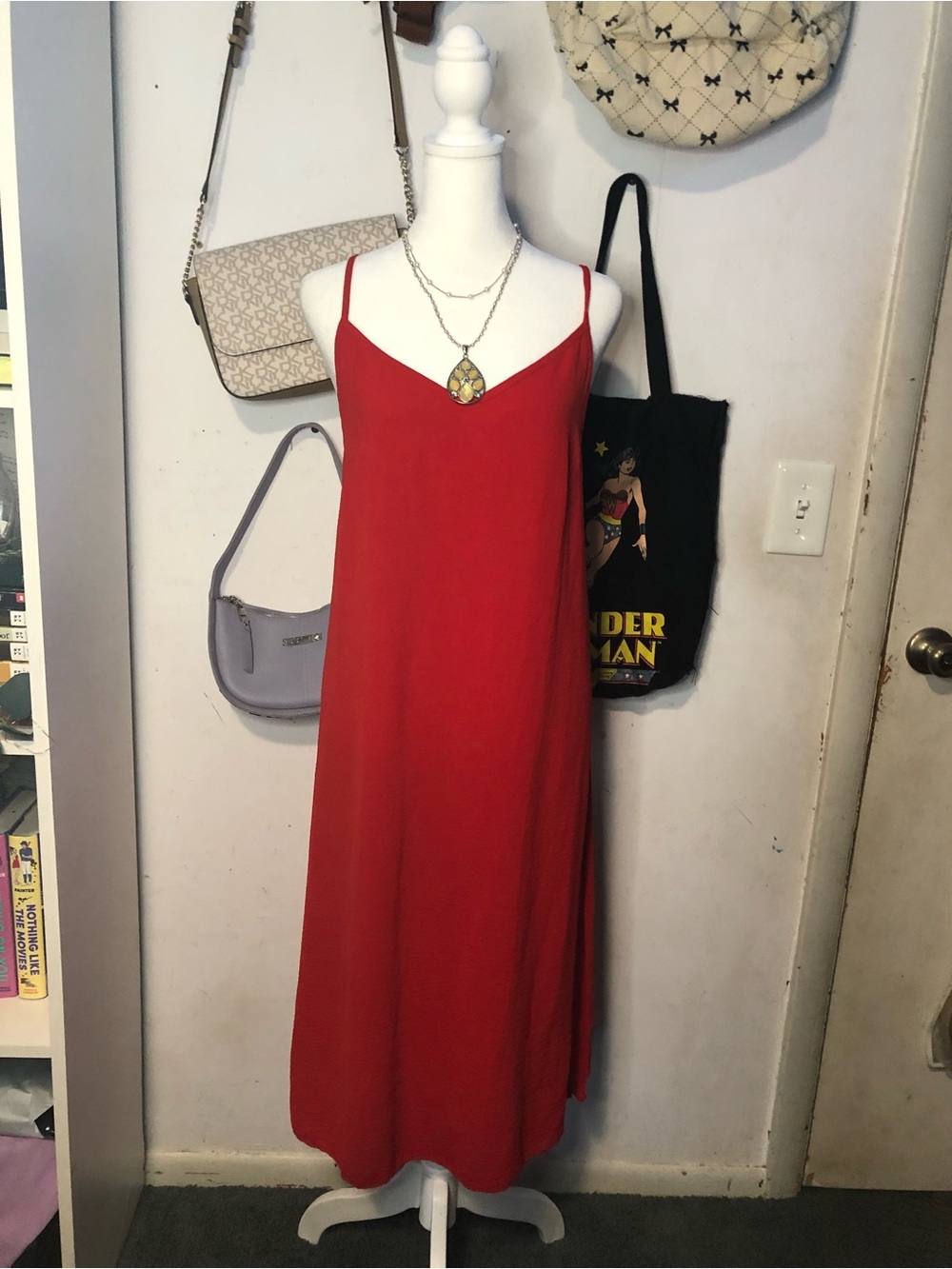 See You Monday Red Maxi Slip Dress